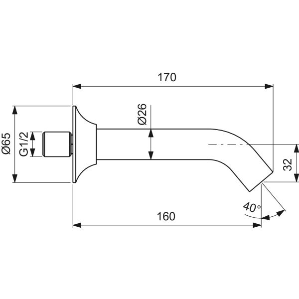 LA DOLCE VITA Vaňový nástenný výtok, BD672GN