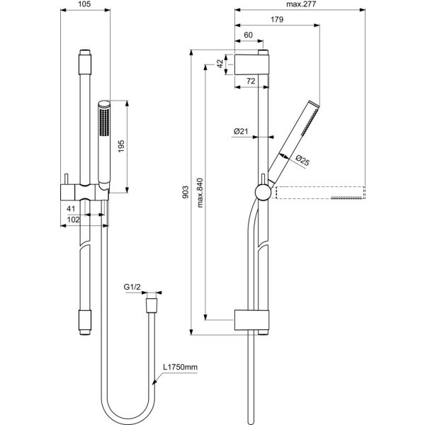IDEALRAIN  Sprchová kombinácia mikrofón, A7617A2