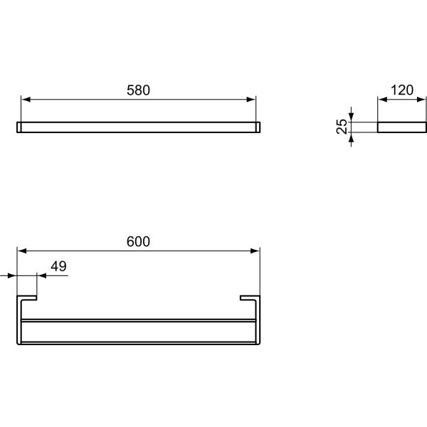 CONCA Madlo dvojité na ručník hranaté 60 cm, T4500A5