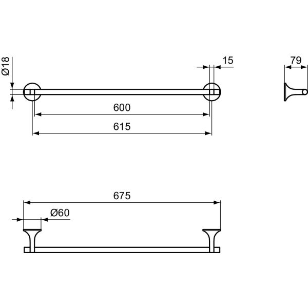 LA DOLCE VITA Madlo  na ručník 60 cm, T5498GN