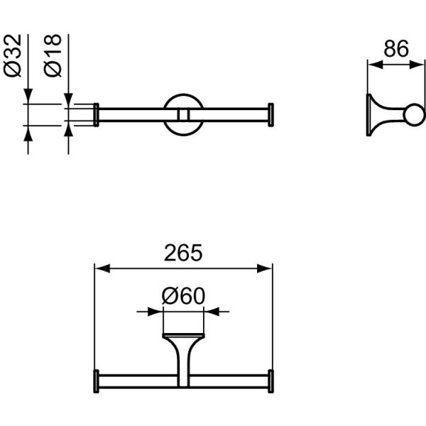 LA DOLCE VITA Držiak WC papiera dvojitý bez krytu, T5496A5