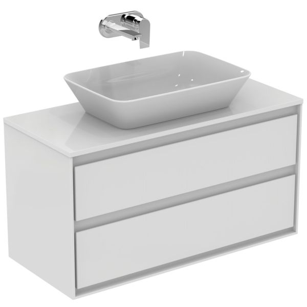 CONNECT AIR umývadlo na dosku 60x40cm,  Skrinka pod umývadlo 100 cm, E0821VY, horná doska 100cm E0851VY