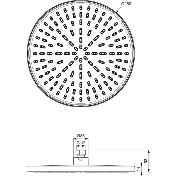 IDEALRAIN hlavová sprcha Ø 26 cm, BE219AA