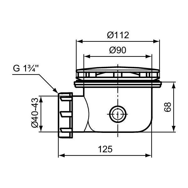 SIMPLICITY Odpadová garnitúra k sprchovej vaničke Simplicity Stone Ø 9 cm, T5528AA