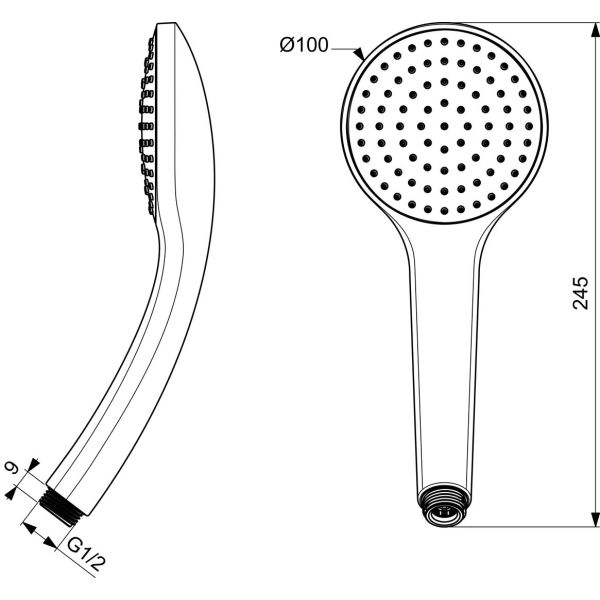 IDEALRAIN ručná sprcha 1-funkčná M1 Ø100mm, BD902AA