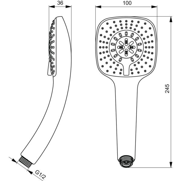 IDEALRAIN 3-funkčná ručná sprcha S3, B0003AA