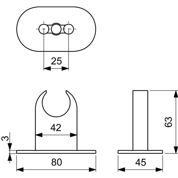 IDEALRAIN PRO Držiak sprchy pevný kovový, farba chróm, B9846AA