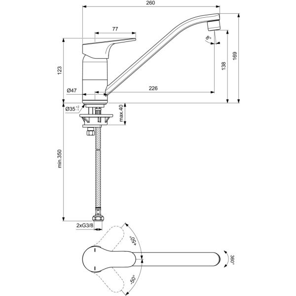 CERABASE Drezová batéria s otočným ramenom, BD431AA