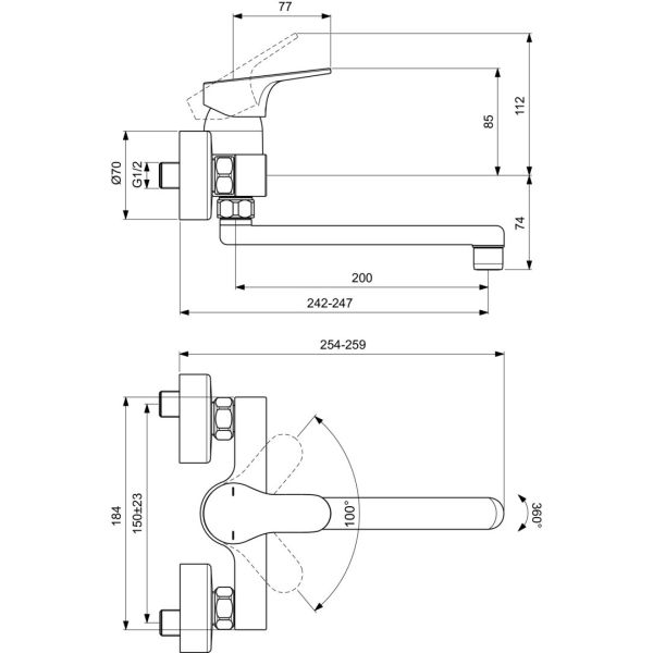 CERABASE Drezová batéria nástenná, BD488AA