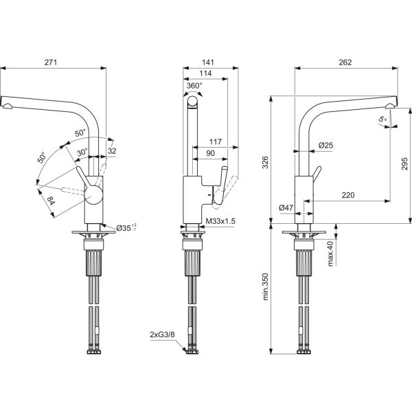 CERALIFE Drezová batéria s vysokým vývodom, BE239AA