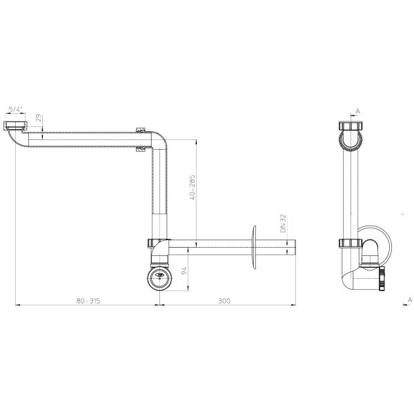 HL umývadlový/nábytkový zápachový uzáver (polsifón), HL137/32