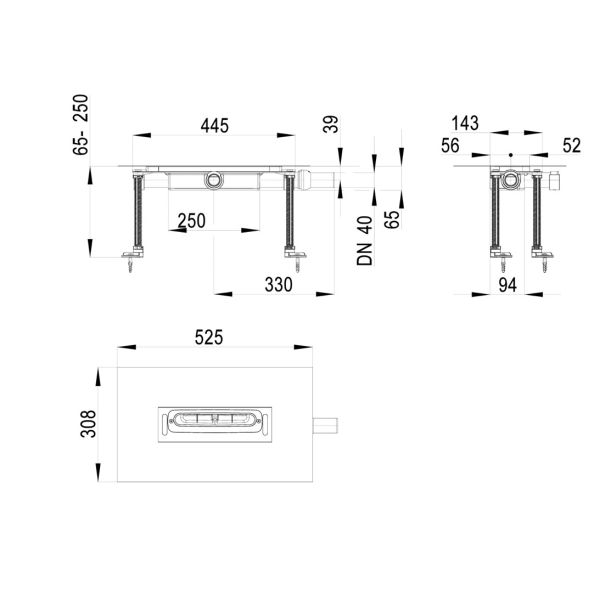 HL53KF Teleso vpustu do vnútorných priestorov nízke, DN40, HL53KF