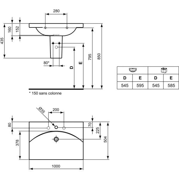 DAYLIGHT Umývadlo 100x51 cm, K072801