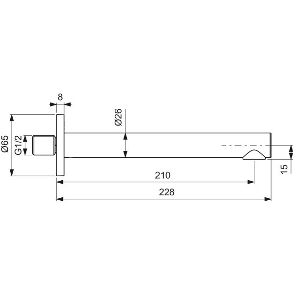 CERALIFE O  Vaňový výtok nástenný, BE030XG