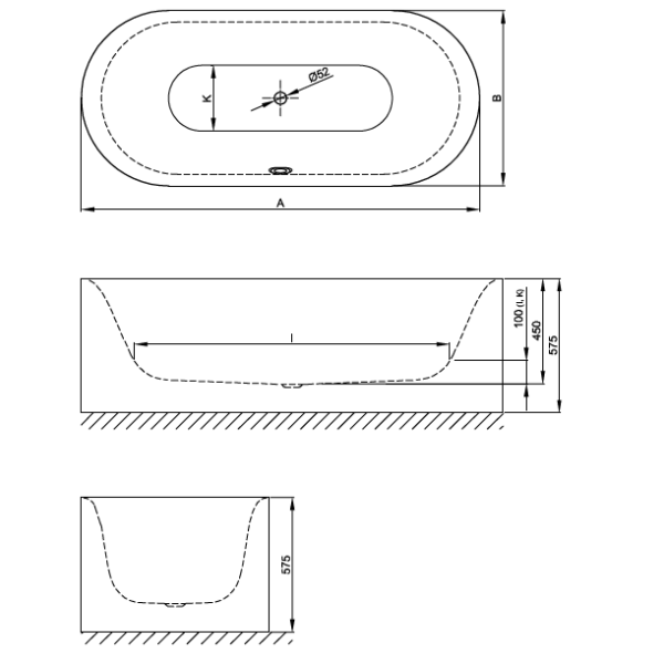 BetteLux Oval Silhouette voľne stojaca vaňa z glazovanej titánovej ocele 1800x800x575 mm, Biela, 3466-000CFXXS