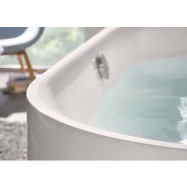 BetteLux Oval I Silhouette voľne stojaca vaňa k stene z glazovanej titánovej ocele s povrchovou úpravou GlazePlus 1800x850x575 mm, Biela, 3416-000CWVVS,PLUS