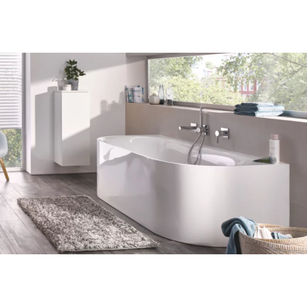 BetteLux Oval I Silhouette voľne stojaca vaňa k stene z glazovanej titánovej ocele s povrchovou úpravou GlazePlus 1800x850x575 mm, Biela, 3416-000CWVVS,PLUS