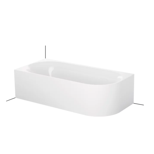 BetteLux Oval IV Silhouette voľne stojaca vaňa k stene z glazovanej titánovej ocele 1850x850x575 mm, Biela, 3426-000CERVS