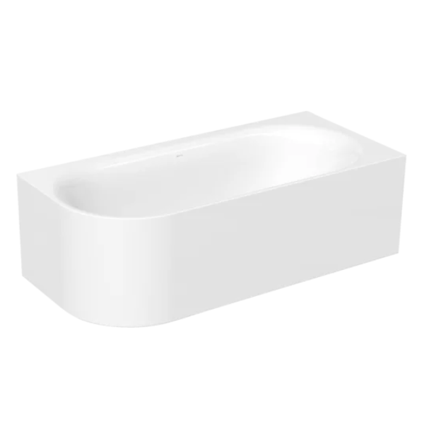 BetteLux Oval V Silhouette voľne stojaca vaňa k stene z glazovanej titánovej ocele 1850x850x575 mm, Biela, 3436-000CELVS