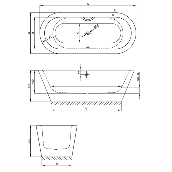 BetteStarlet Oval Silhouette voľne stojaca vaňa z glazovanej titánovej ocele s povrchovou úpravou GlazePlus 1850x850x575 mm, Biela, 2740-000CFXXK,PLUS