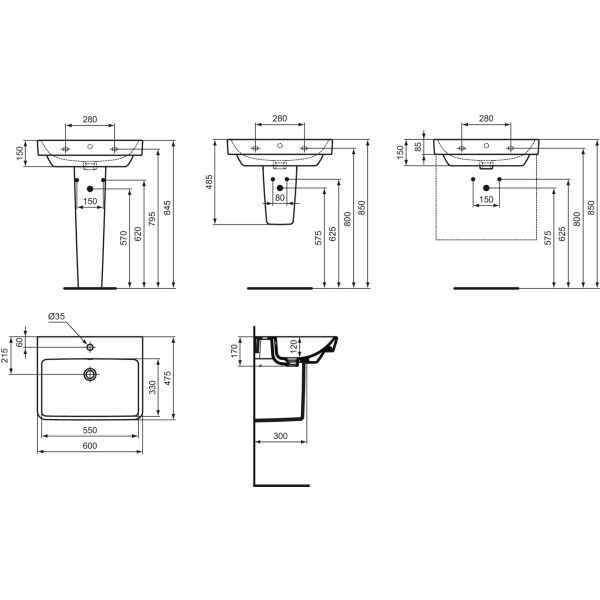 I.LIFE B Umývadlo 60x47,5 cm, T571701