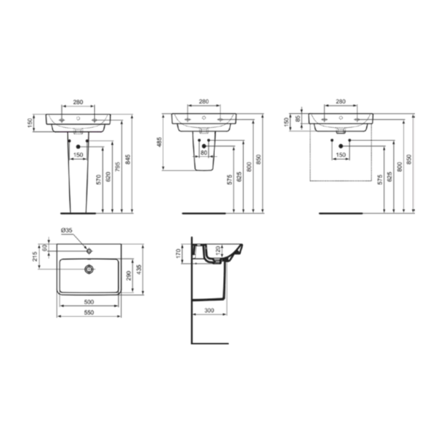 I.LIFE B Umývadlo 50x43,5 cm, T571801