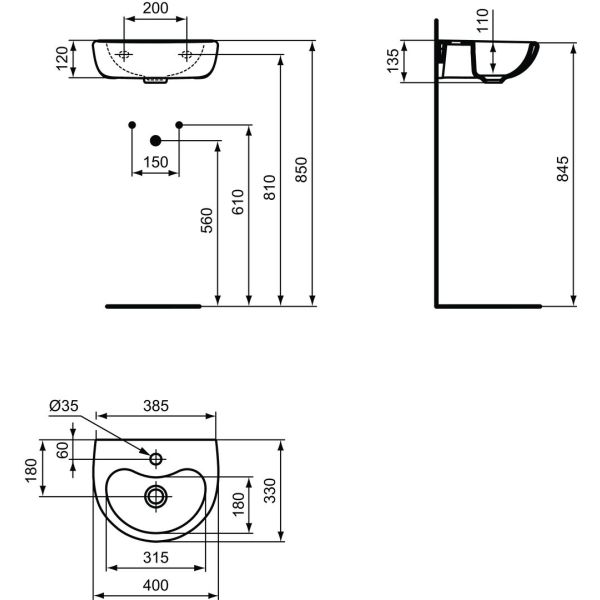 CONTOUR 21 Umývadlo detské  40x33 cm, S263901