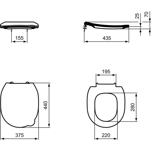 CONTOUR 21 WC sedadlo detské s poklopom, pre WC 7-11 rokov, farba žltá, S453679
