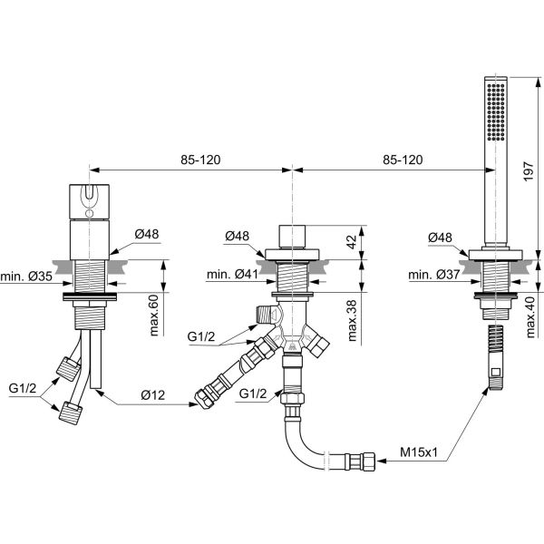 JOY Vaňová 3-otvorová batéria, BC788AA