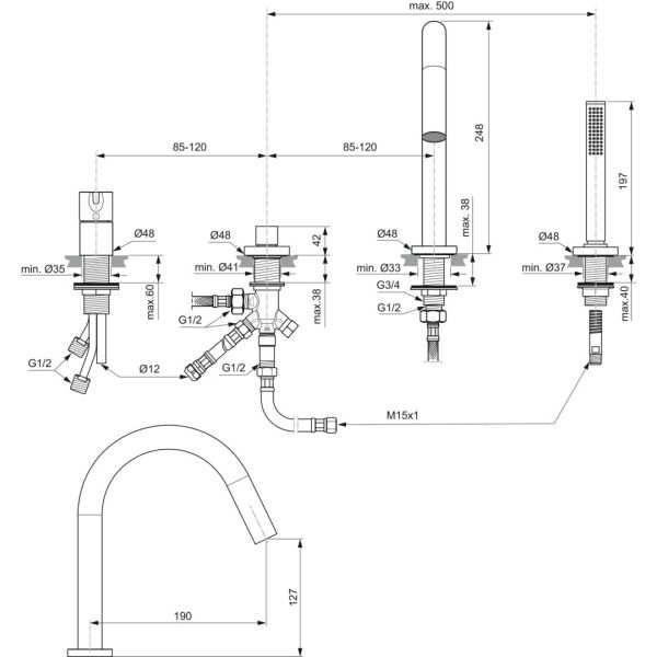 JOY Vaňová 4-otvorová batéria, BC789AA