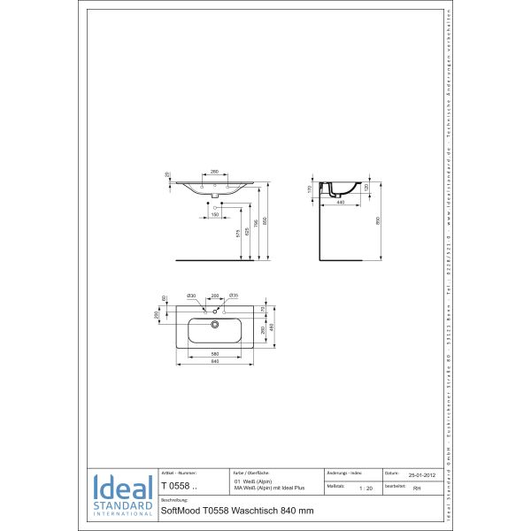 Softmood umývadlo 84x46 cm, T055801