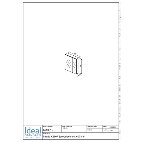 STRADA Zrkadlová skrinka s osvetlením 60 cm, K2667WG