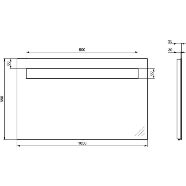 Strada zrkadlo s osvetlením 105 cm, K2479BH