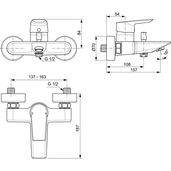 Tesi vaňová batéria nástenná, A6583AA