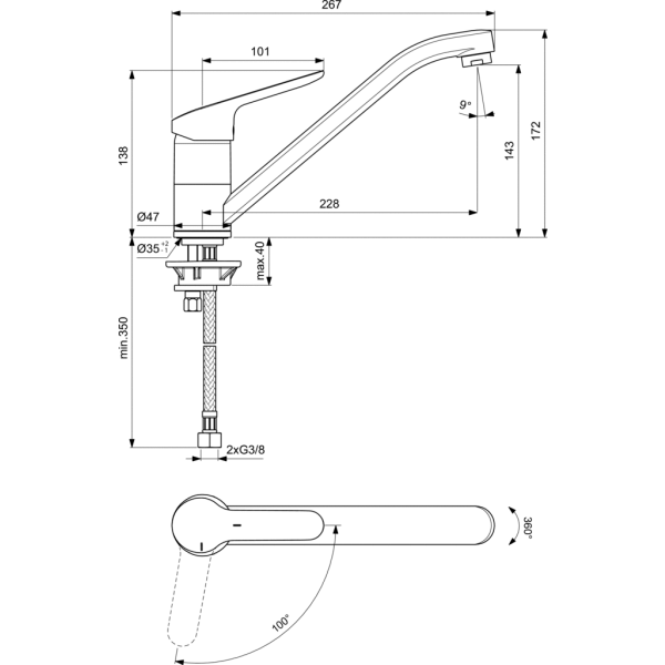 CERAFLEX Kuchynská batéria, BC129AA