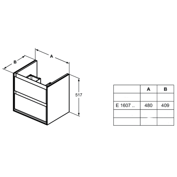 CONNECT AIR Skrinka pod umývadlo CUBE, 48 cm, E1607