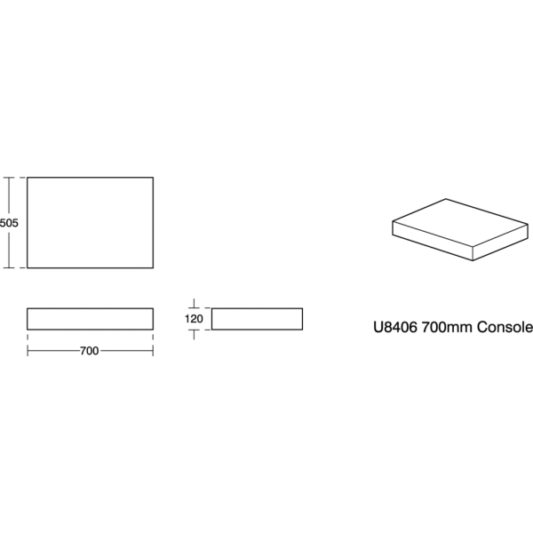 ADAPTO Nábytková polica 70 cm, U8406FX