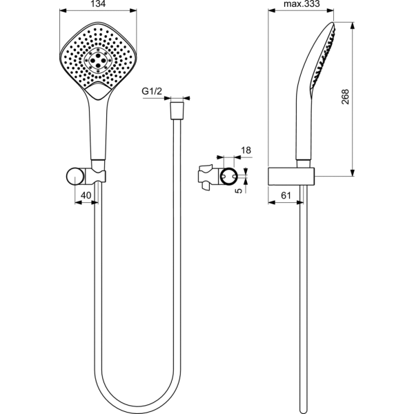 IDEALRAIN EVO JET Diamond Sprchová sada EJD3, B2460AA