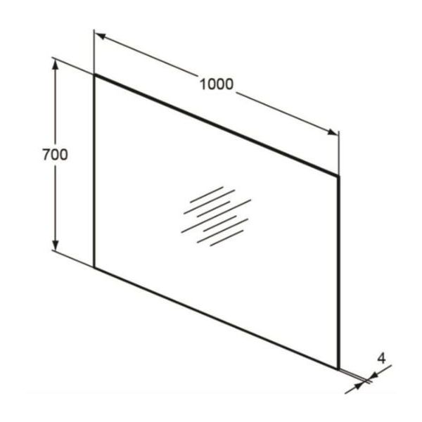 MIRROR & LIGHT Zrkadlo 100x70x0,4 cm, T3369BH