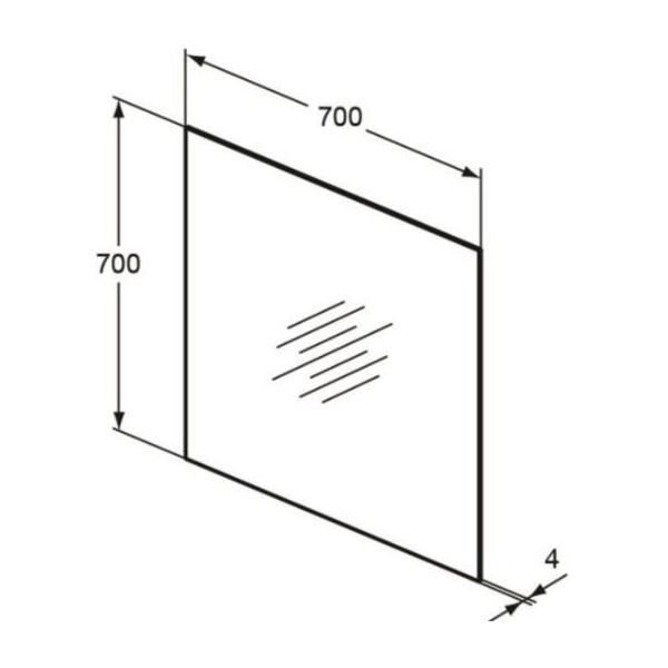 MIRROR & LIGHT Zrkadlo 70x70x0,4 cm, T3367BH