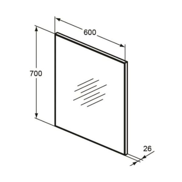 MIRROR & LIGHT Zrkadlo s rámom 60x70x2,6 cm, T3355BH