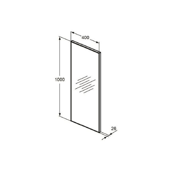 MIRROR & LIGHT Zrkadlo s rámom 40x100x2,6 cm, T3360BH