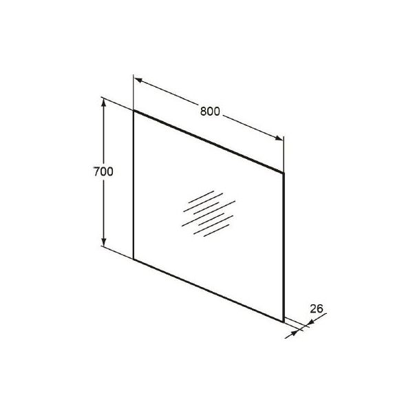 MIRROR & LIGHT Zrkadlo s ambietným podsvietením 80x70x2,6, T3336BH