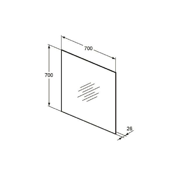 MIRROR & LIGHT Zrkadlo s ambientným podsvietením 70x70x2,6, T3335BH