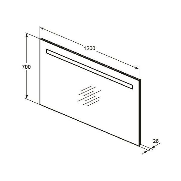 MIRROR & LIGHT Zrkadlo s podsvietením 120x70x2,6, T3344BH