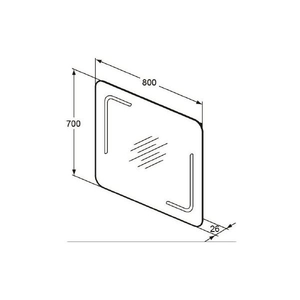 MIRROR & LIGHT Zrkadlo s LED osvetlením a ambietným podsvietením 80x70x2,6, T3351BH