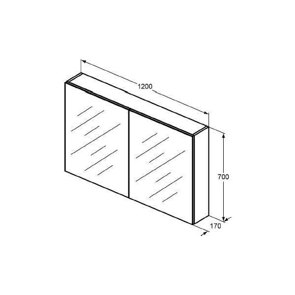 MIRROR & LIGHT Zrkadlová skrinka Basic 120x70x17, T3593AL