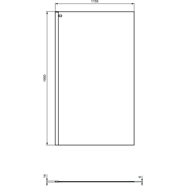 CONNECT 2 WETROOM Sprchový kút, pevná stena 120 cm, K9379EO