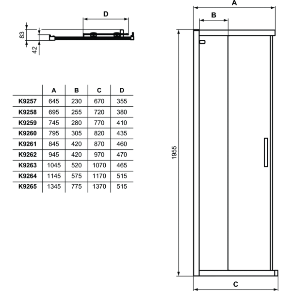 CONNECT 2 Sprchovací kút 1/2 rohový vstup 120 cm, K9264EO