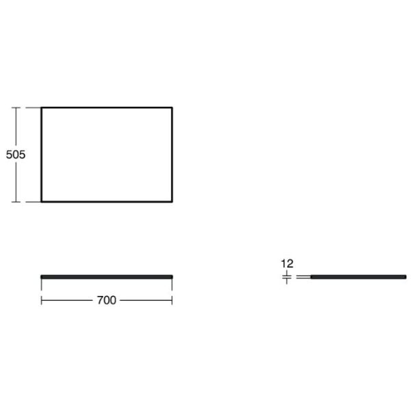 ADAPTO Vrchná doska k nástennej skrinke alebo na podperný rám 70 cm, U8414FW
